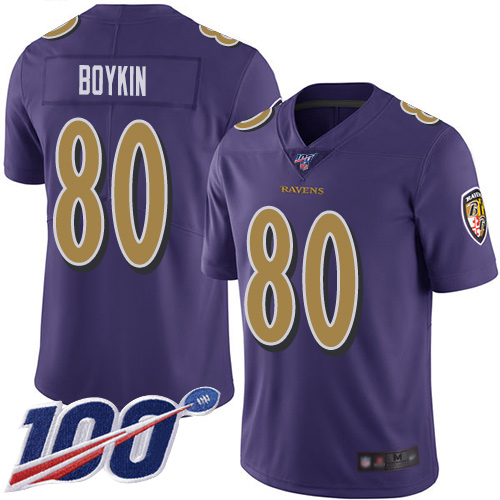 Baltimore Ravens Limited Purple Men Miles Boykin Jersey NFL Football #80 100th Season Rush Vapor Untouchable->women nfl jersey->Women Jersey